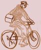 facteur sur velo-hl sepia