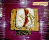 cabillaud galette de pois chiches, salade d'herbes aromatiq