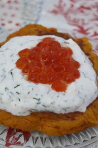 blinis potimarron chataigne aux oeufs de saumon (12)