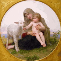 Vierge à l'agneau W Bouguereau - http://www.arc-store.com/bougw1424.html - yhst-30479181885695 2188 34 - Cliquer sur l'image pour lire la méditation citée