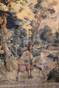 1 chenonceau détail d'une tapisserie XVIIe scène de chass