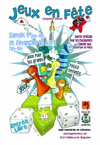 Jeux en fête se déroulera le week-end du 9 et 10 avril 2011 à la salle municipale de Gémenos à côté de la Mairie.