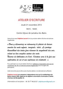 Atelier écriture D. Laurent 21 11 13