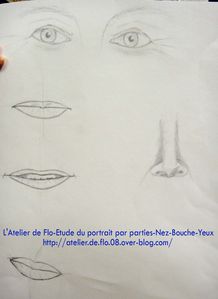 Etude Portrait dessin croquis yeux nez bouche Atellier de Flo27