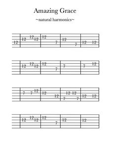 Amazing Grace-natural harmonics Pages version