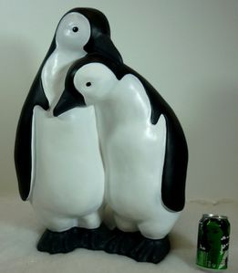 couple de pingouin en resine