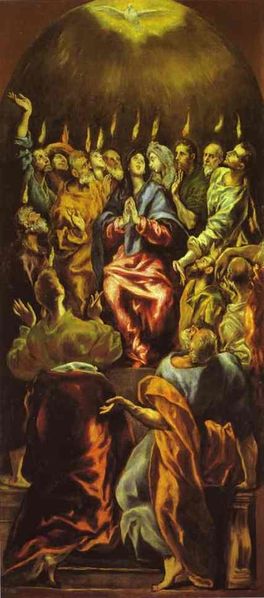 Pentecote El greco vers 1600 Musee du Prado Madrid Espagn