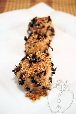 Vieiras gratinadas con aceite de sésamo tostados -copia-1