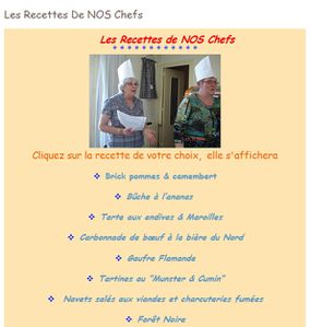 page accueil recette chefs