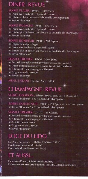 Lido prix