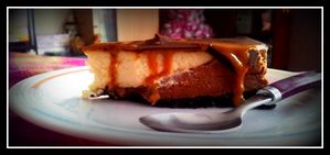 tarta de queso y chocolate con dulce de leche