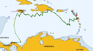 trajet zigzagodromique Panama - Saint Martin