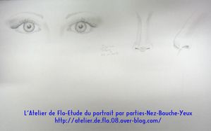 Etude Portrait dessin croquis yeux nez bouche Atelier de Flo9