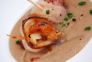 Copie de Saint Jacques au lard fumé et purée de marrons (