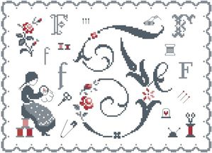 CE0096F - Fleurs de Lettre - F G