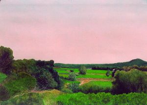 Paysage du Gard ,2003, Pastel sec 50x65 (F.Jacquin)