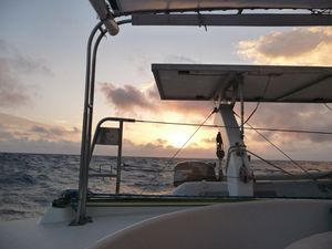 coucher de soleil sur les iles du salut