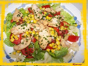 salade au poulet mariné