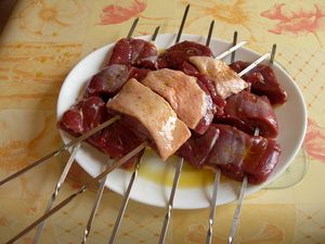Magrets en brochettes