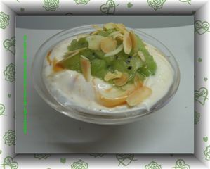 verrines kiwis et crème d'amandes