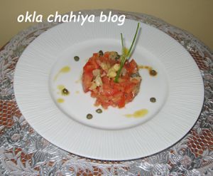tartare de tomates & asperges violettes
