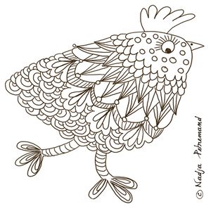 cocotte de pâques à colorier
