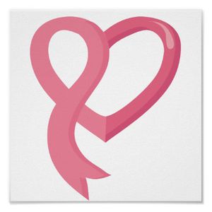 ruban rose de coeur de cancer du sein posters-r27a1f4adf1ee