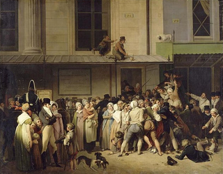 À l'entrée du Théâtre de l'Ambigu-comique 1800