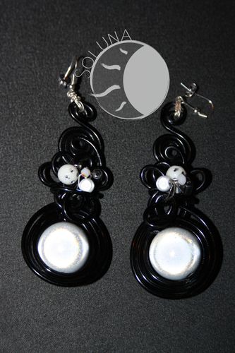 Boucles d'oreilles Flamenco Noir et blanc (3)