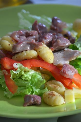 Salade de gésiers et gnocchis - Aux saveurs d&amp;#39;Isa
