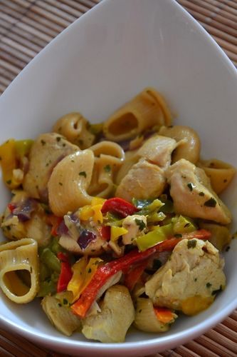Poulet lait coco curry poivrons