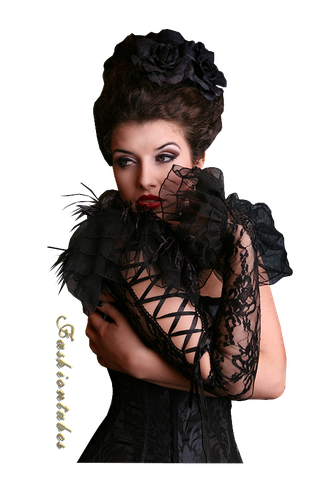 femme corset noir dentelle