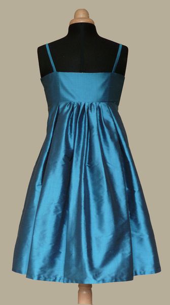 robe soie bleu pétrole Marie B 3