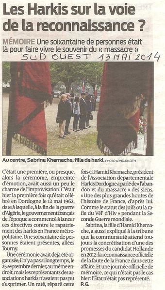 Sud Ouest Abandon des Harkis 13-05-2014 1