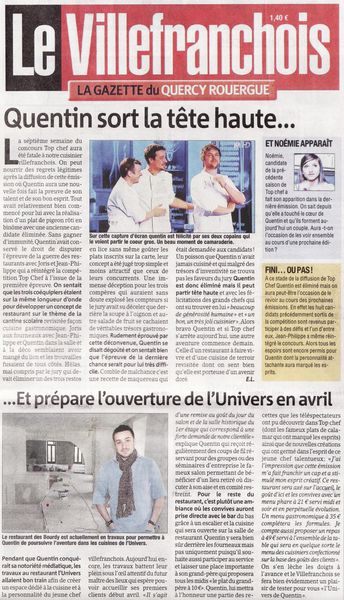Le Villefranchois Article Top Chef Quentin Bourdy Aveyron 0