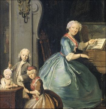cornelis troost famille autour d'un clavecin detail 2