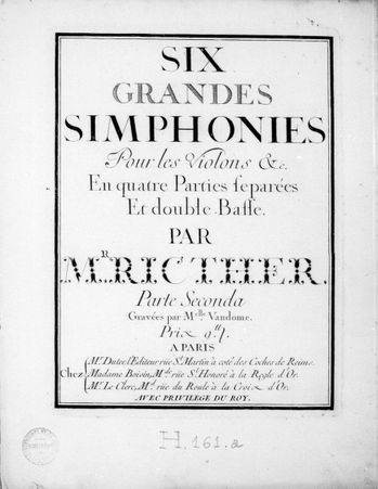 Franz Xaver Richter Six Grandes Simphonies 1744 parte secon