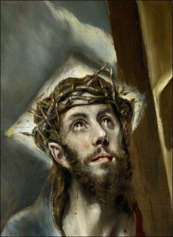 el greco le christ serrant la croix detail