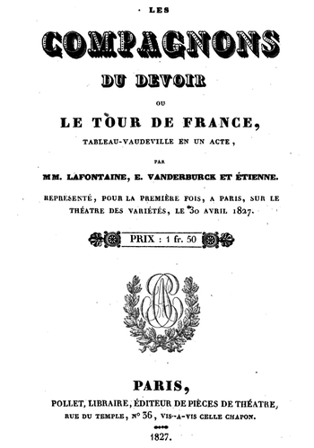 Les Compagnons du Devoir ou le tour de France - Vaudeville