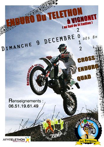 Affiche téléthon MC Baraganes 09-12-12