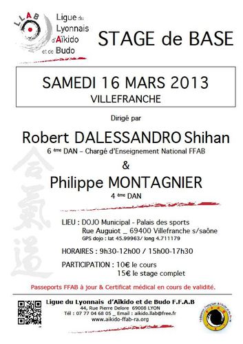 Stage de base samedi 16 Mars 2013 à Villefranche