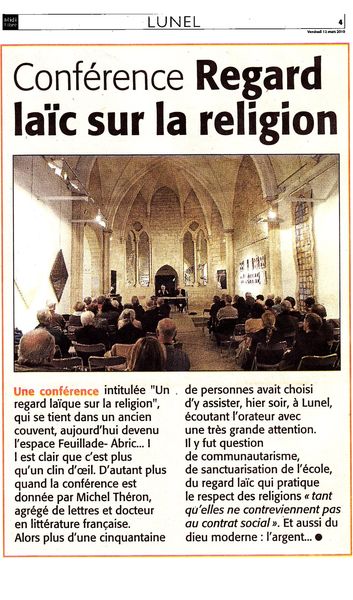 C.R. Midi Libre, Conférence du 11 mars 2010