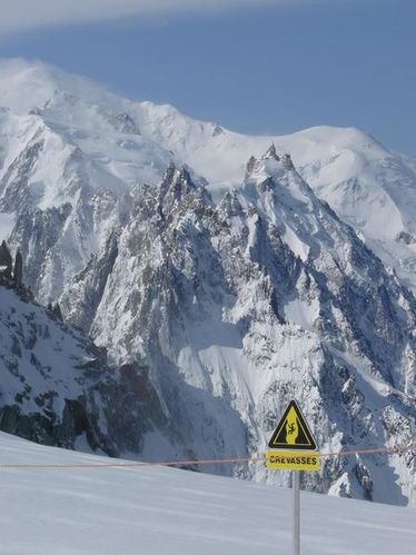 Grands Montets Mont Blanc crevasse