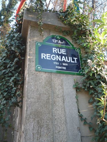 Plaque de rue émaillée rue Régnault, Paris XIII quartier