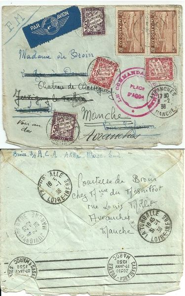 courrier du Maroc 1938 marcophilie.74