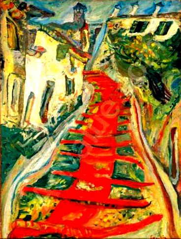 Chaim Soutine - L'escalier rouge a Cagnes (1923)