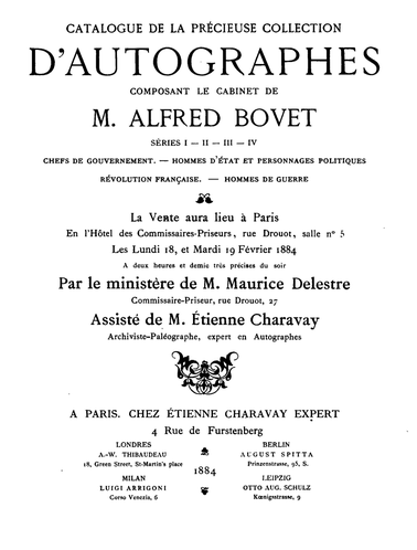 écriture Louis premier Dauphin collection Bovet-C
