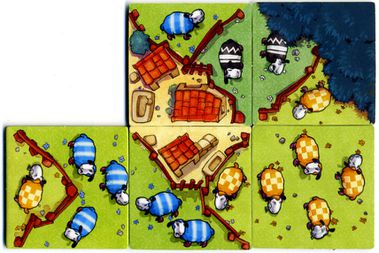 Pions dominos du jeu La guerre des moutons La guerre des moutons jeu 4