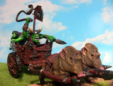 Char Orque Warhammer et sangliers