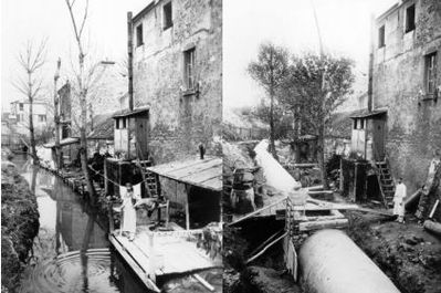 La Bièvre avant et après en 1904 actuelle rue Fontaine à